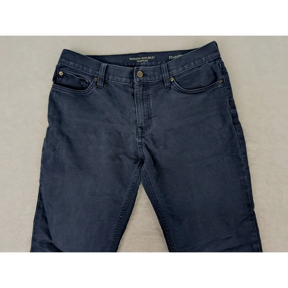 Banana Republic Traveler‎ Jeans Mens 32X34(32x32) Blue Skinny Fit Pants Stretch
